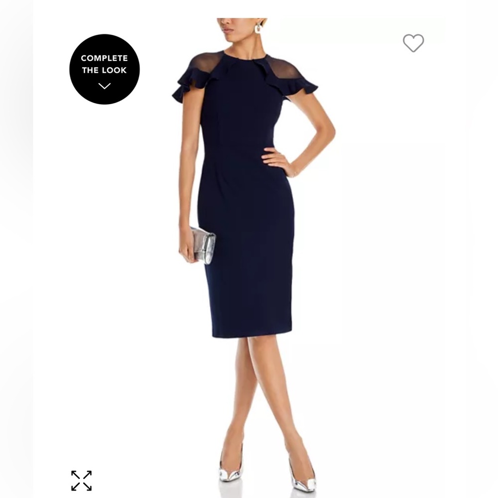 Eliza J ruffle sleeve cocktail dress 
Size 4
Navy